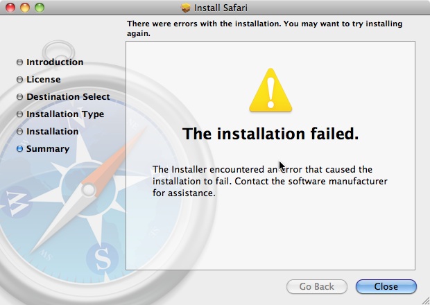 Installation Failed