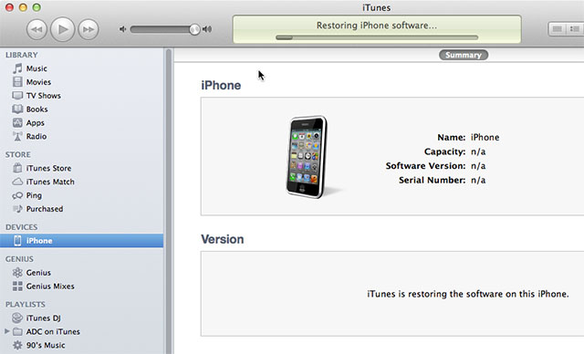 Restoring iOS