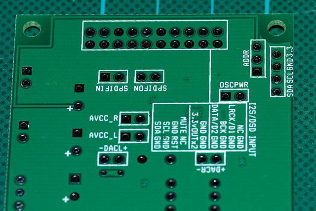 ES9018K2M DACモジュールのピンアサイン