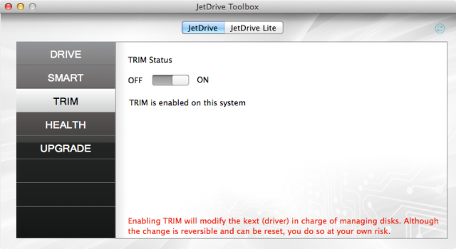 Enabling Trim Function