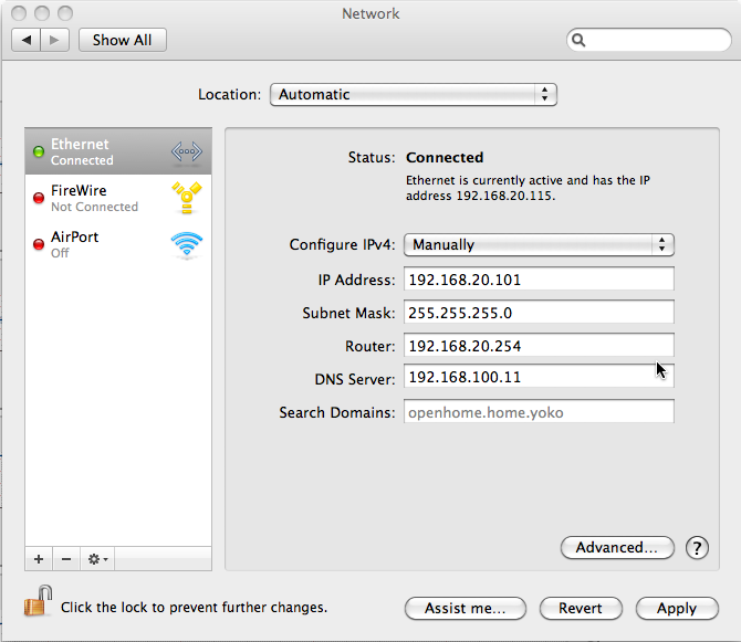 TestPC Network Settings 2