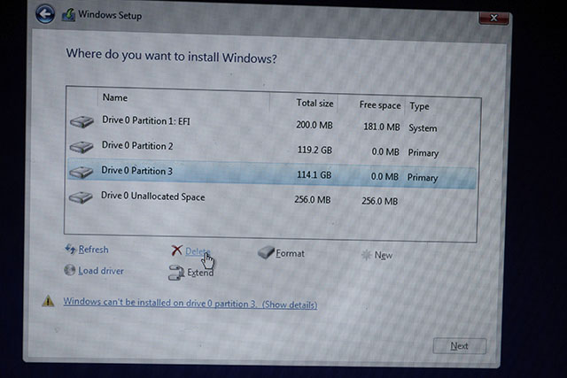 Delete Partition