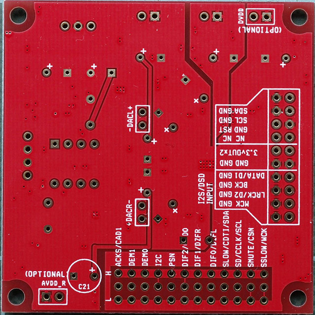 DIYINHK AK4490 DAC board (Back)