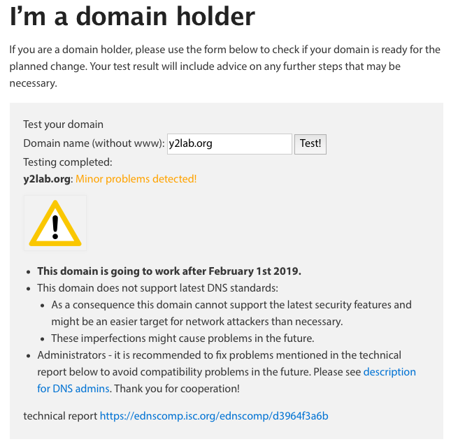 y2tech.net DNS Report