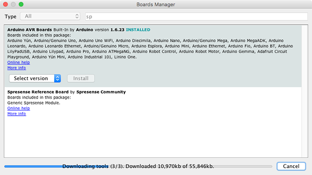 Installing Spresence Hardware Info