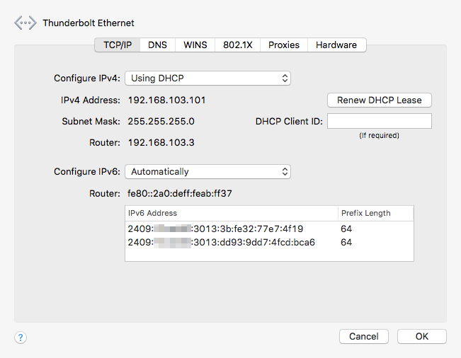 Mac Client IPv6 Address with RA