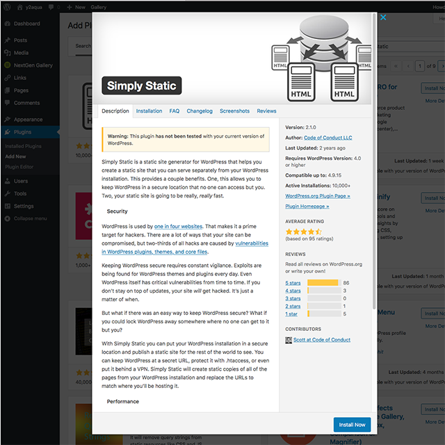 Installing a Simply Static WP Plugin