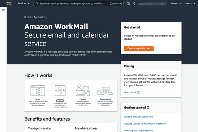 AWS WorkMail Service