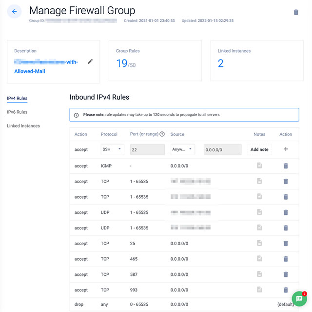 Built-in Firewall Settings