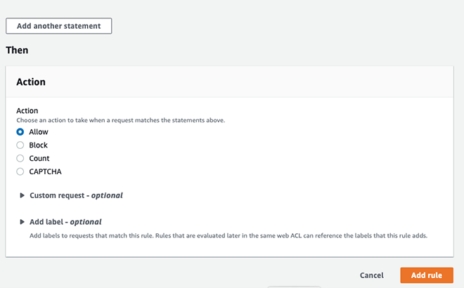 WebACL Rule1 - step3