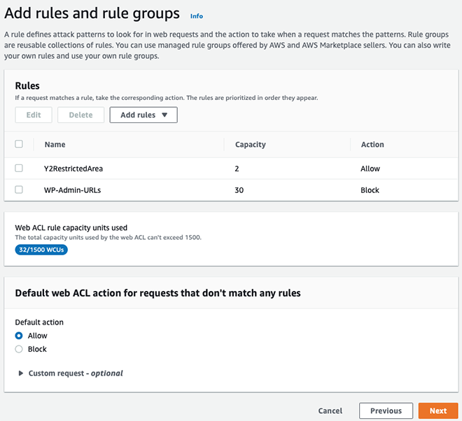 WebACL Rule2 - step3