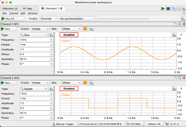 WaveForms Function Generator