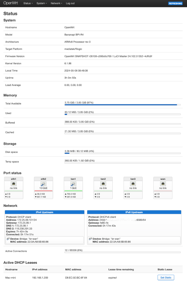 OpenWrt WEB GUI