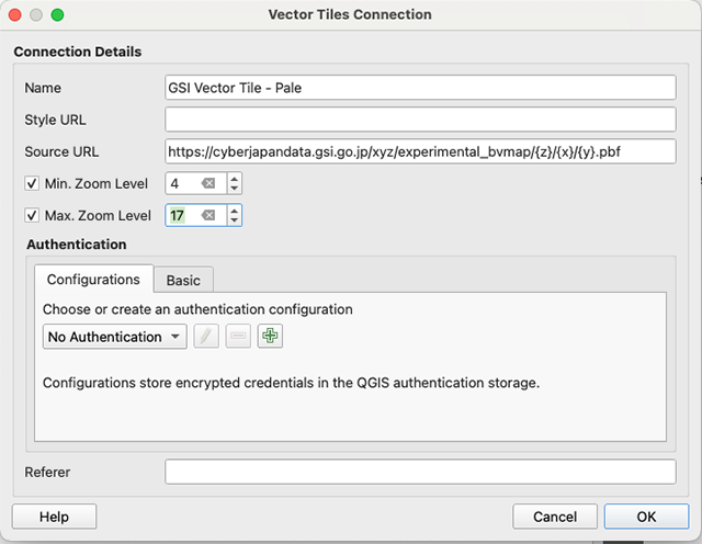 Vector Tile Set Settings